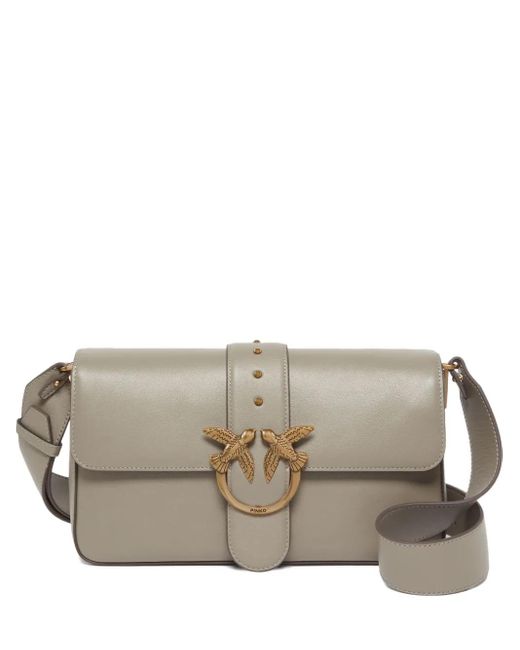 Pinko Gray Leather Crossbody Bag