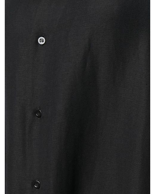 AMI Black Ruffle-detailing Shirtdress