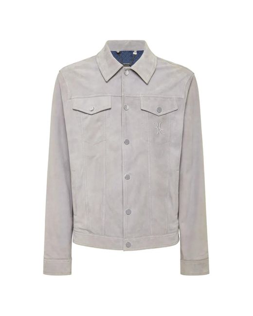 Billionaire Gray Veste En Cuir À Boutonnière for men