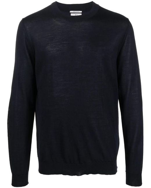 Woolrich Blue Virgin-Wool Jumper for men