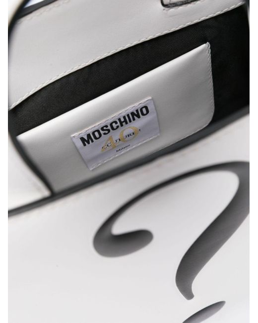 Moschino White Logo-embossed Tote Bag