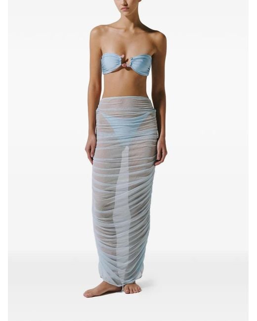 Baobab Blue Ruched Mesh Pareo