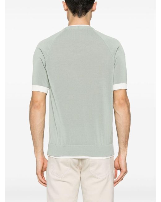 Eleventy Green Layered-effect Knitted Top for men