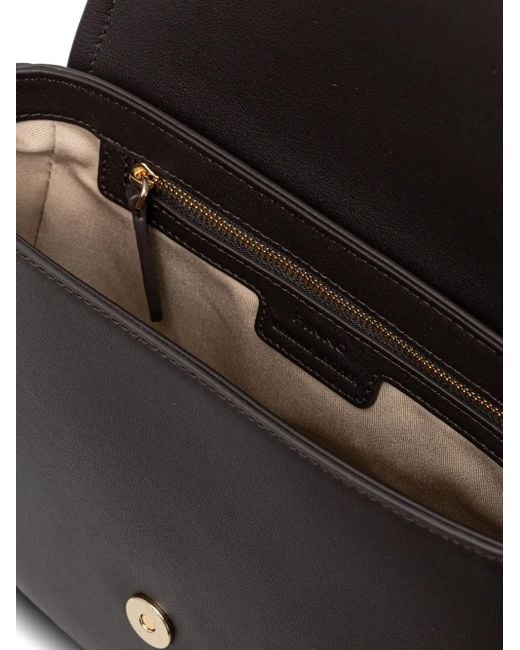 Pinko レザー ショルダーバッグ Gray