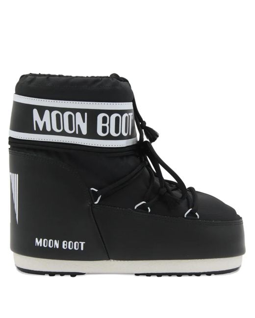 Moon Boot Black Logo-Print Snow Boots