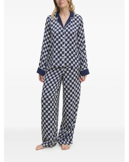 DKNY Blue Logo-Print Pyjama Set