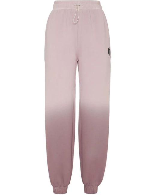 Philipp Plein Purple Logo-Patch Track Pants