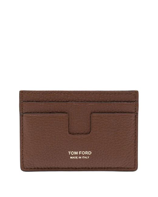 Tom Ford Brown Calf Leather Cardholder for men