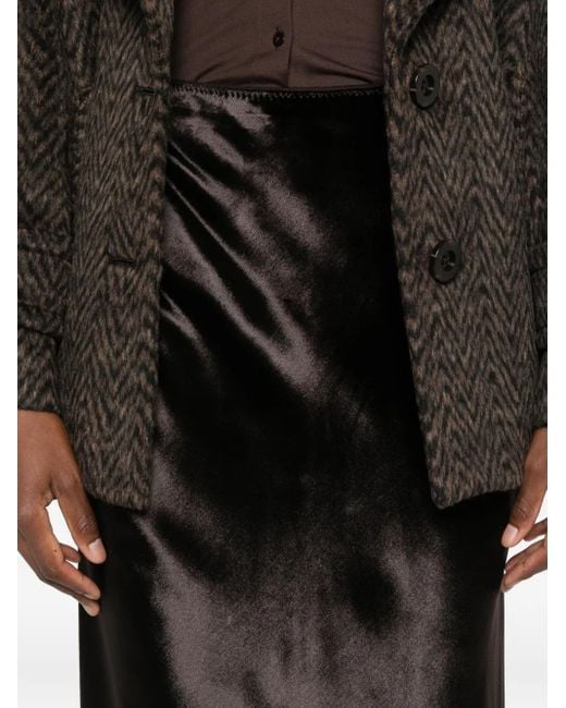 Dorothee Schumacher Black Velvet Bias-Cut Skirt