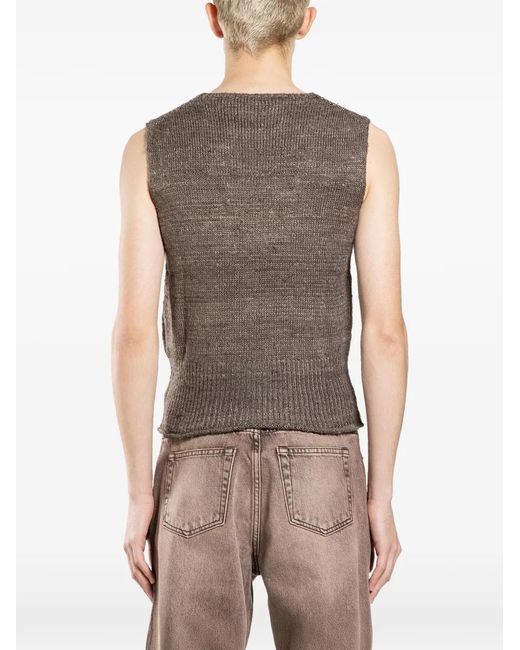 Our Legacy Brown Pleaser Ribbed-Hem Tank for men