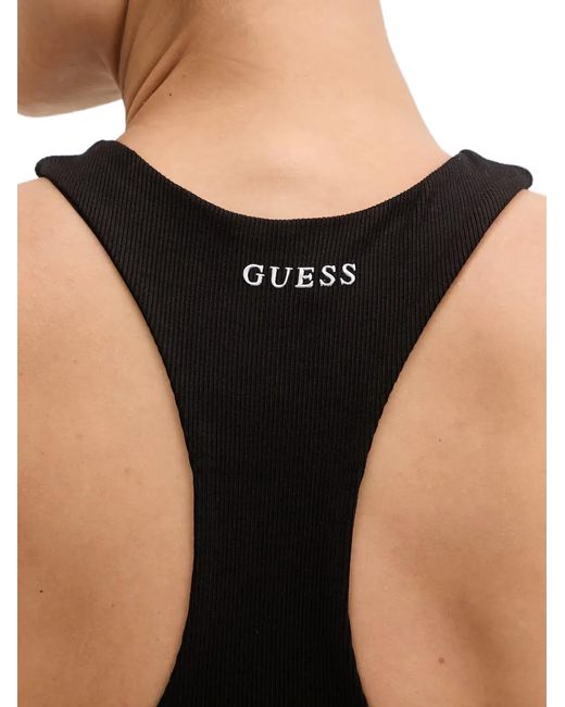 Guess Geribbelde Tanktop in het Black