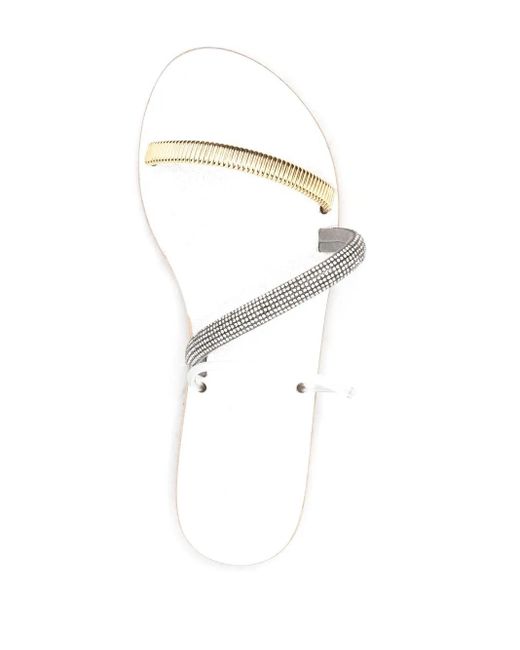 Ancient Greek Sandals White Open-Toe Flat Sandals