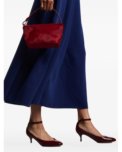 Emporio Armani Blue Pleated Sleeveless Maxi Dress