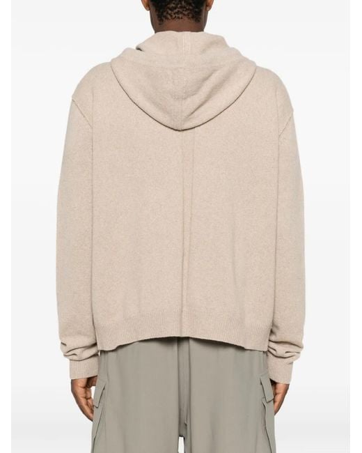 Rick Owens Natural Zip-Up Hoodie for men