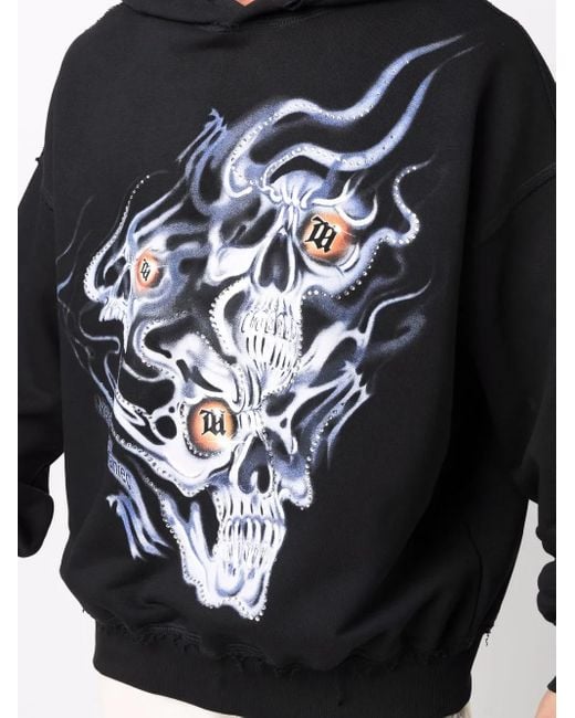 Felpa Con Stampa di M I S B H V in Black da Uomo