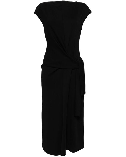 Goen.J Black Knot-detail Sleeveless Cotton-jersey Midi Dress