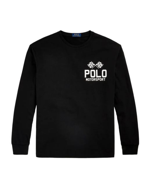 Polo Ralph Lauren T-Shirt Met Lange Mouwen En Grafische Print in het Black voor heren