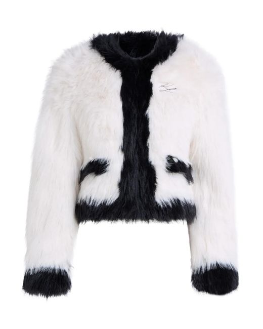 Karl Lagerfeld Black Two-Tone Faux-Fur Jacket