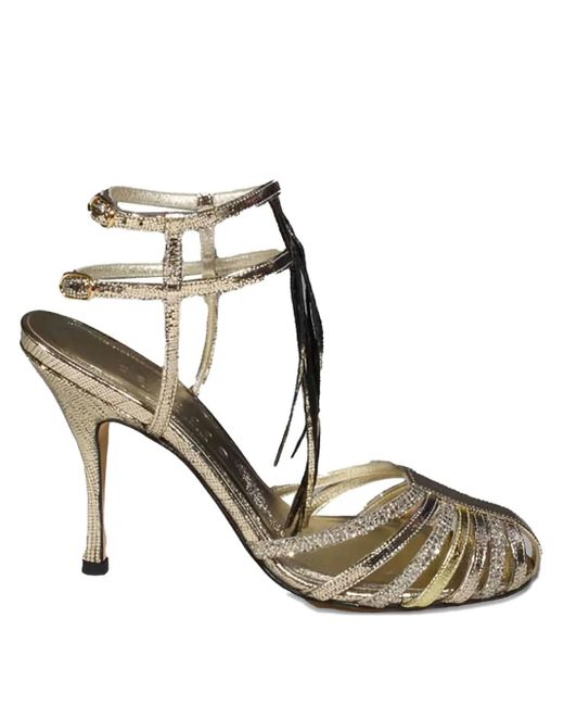 Cabeceo Metallic 90Mm Caged Heeled Sandals
