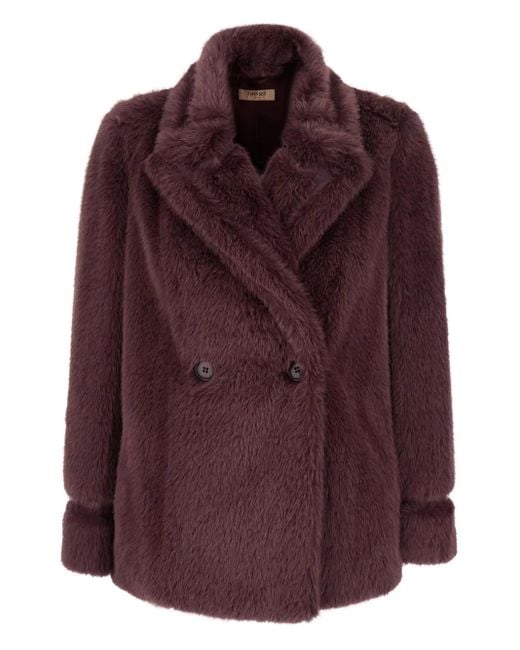 Twinset Jack Met Imitatiebont En Dubbele Rij Knopen in het Purple
