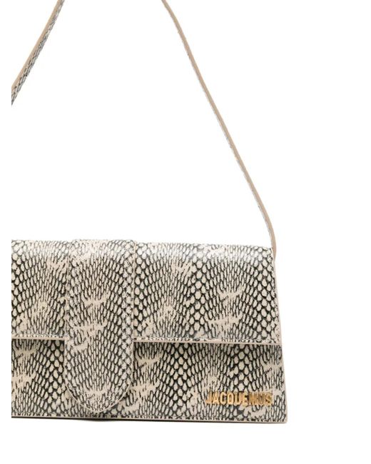 Borsa A Spalla Con Effetto Serpente di Jacquemus in Gray