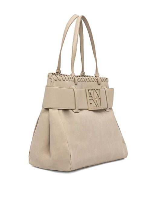 ARMANI EXCHANGE Natural Asv Logo Tote Bag