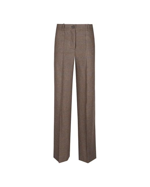 P.A.R.O.S.H. Brown Checked Tailored Trousers