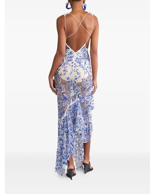 Etro Sequin Dress in Blue | Lyst
