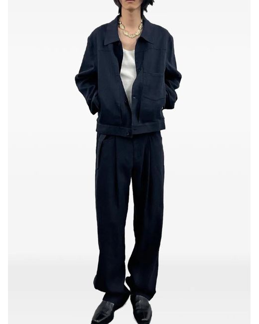 TONYWACK Blue Buttoned Shirt Jacket for men