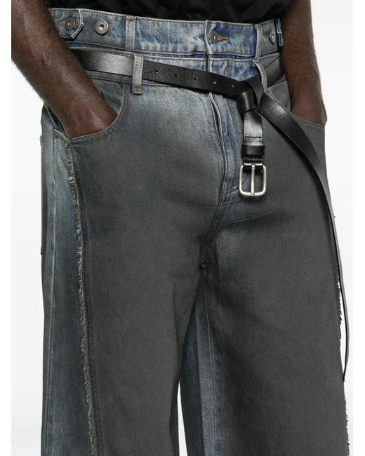 Feng Chen Wang Gray Gradient-Effect Denim Jeans