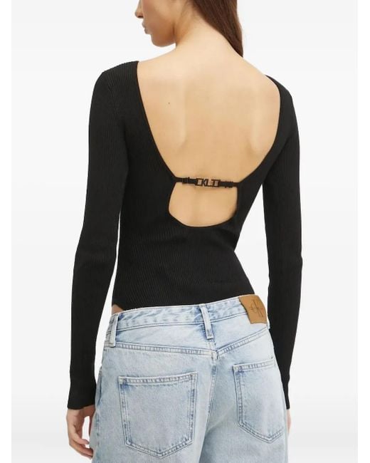 Body A Coste Con Scollatura Posteriore di Karl Lagerfeld in Black