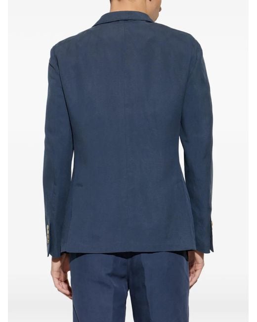 Eleventy Blue Button Single-Breasted Blazer for men