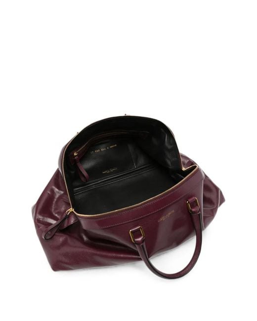 Alberta Ferretti Purple Leather Tote Bag