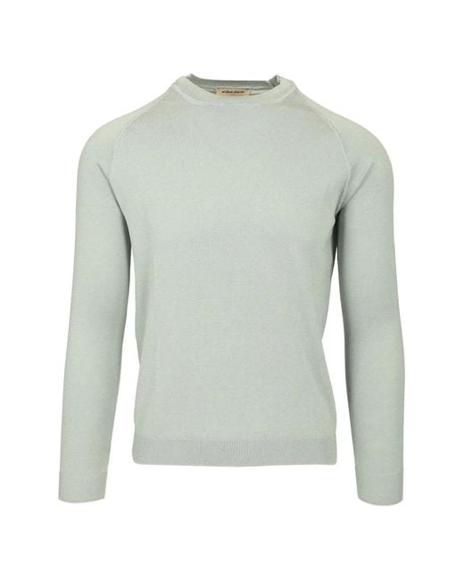 Al Duca D'aosta Green Ribbed-Trim Raglan-Sleeve Sweater for men