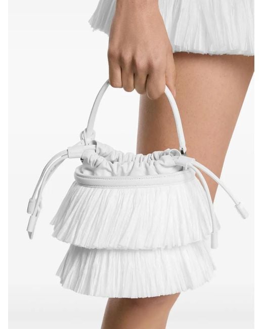 Michael Kors White Mini Ischia Bucket Bag