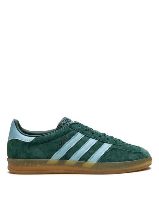 Adidas Green Gazelle Indoor Brand-patch Leather Low-top Trainers