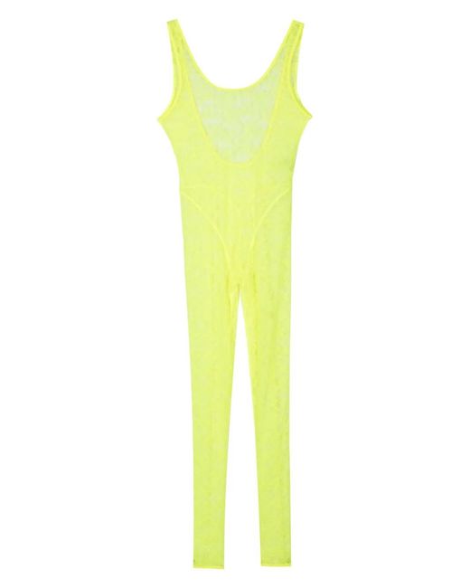 Maison Close Flashback Néon Catsuit Met Open Rug in het Yellow