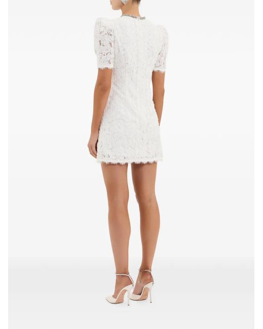 Rebecca Vallance White Dillon Laced Mini Dress