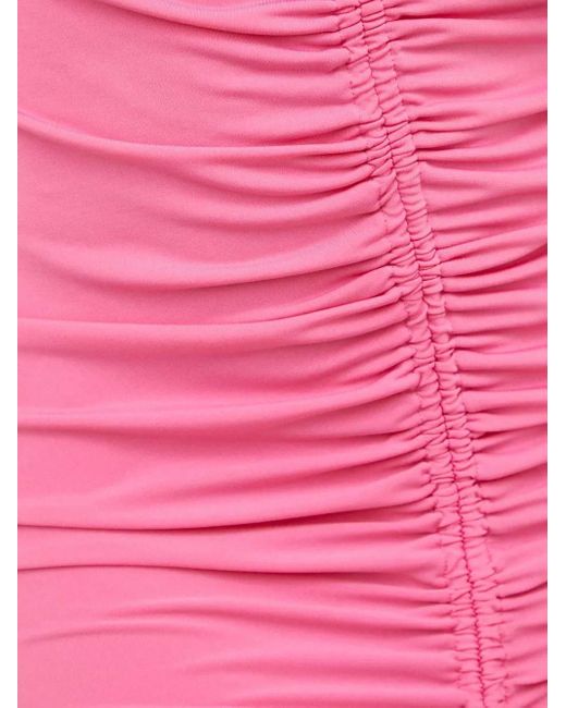 Day Birger et Mikkelsen Pink V-Neck Ruched Mini Dress