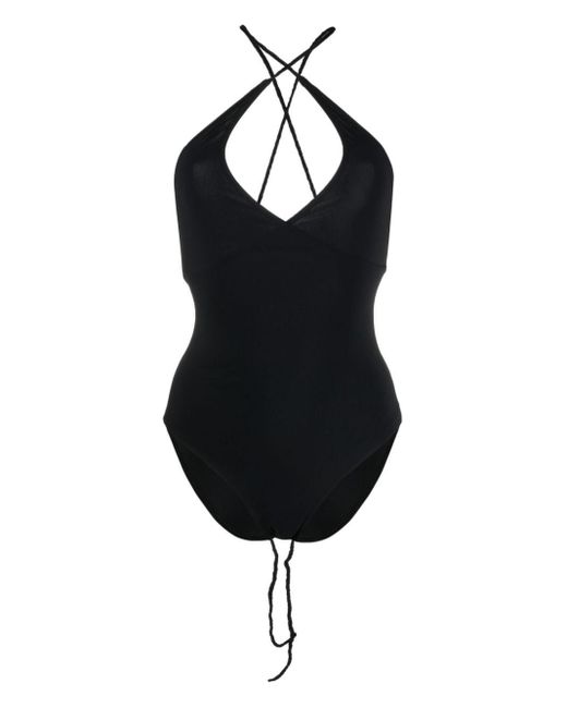Totême Cross-back Swimsuit in Black | Lyst