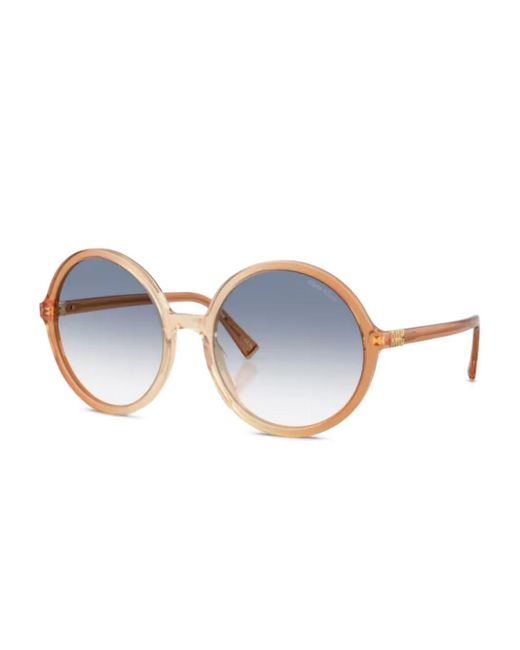 Miu Miu Blue Round-Frame Gradient-Lenses Sunglasses