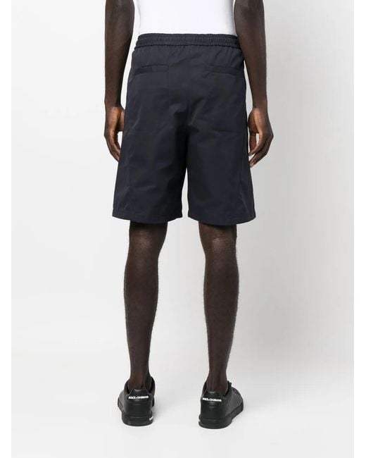 Giorgio Armani Blue Drawstring Organic Cotton Track Shorts for men