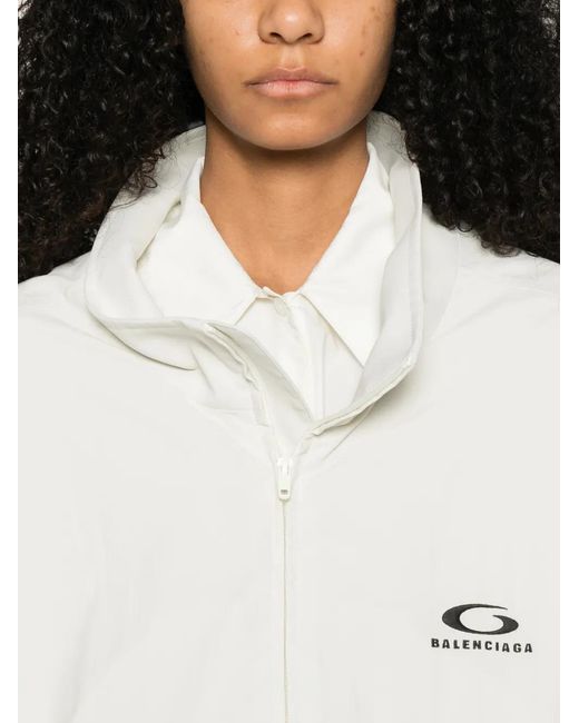 Balenciaga White Logo Zip Jacket
