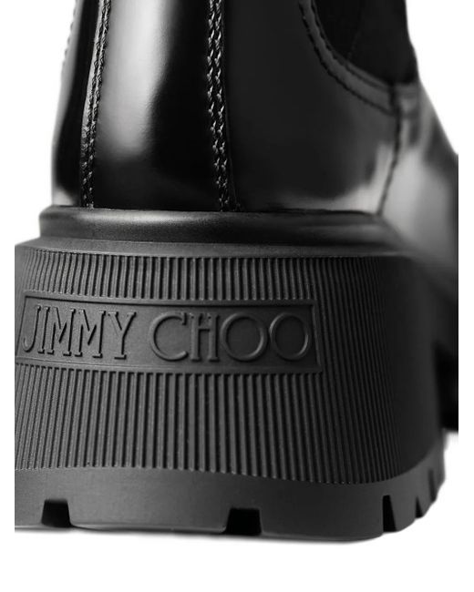Jimmy Choo Black 50Mm Louri Combat Leather Boots