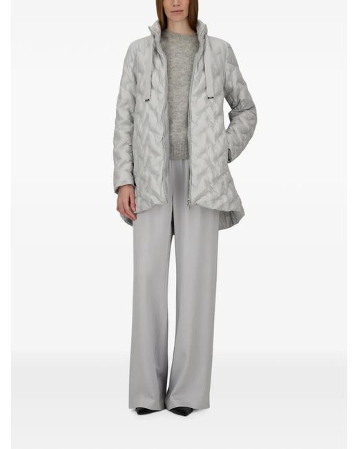 Herno Gray A-Shape Quilted Coat