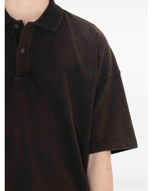 J.W. Anderson Black Logo-embroidered Polo Shirt - Men's - Cotton for men