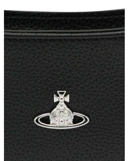 Vivienne Westwood Black Orb-Appliqué Shoulder Bag