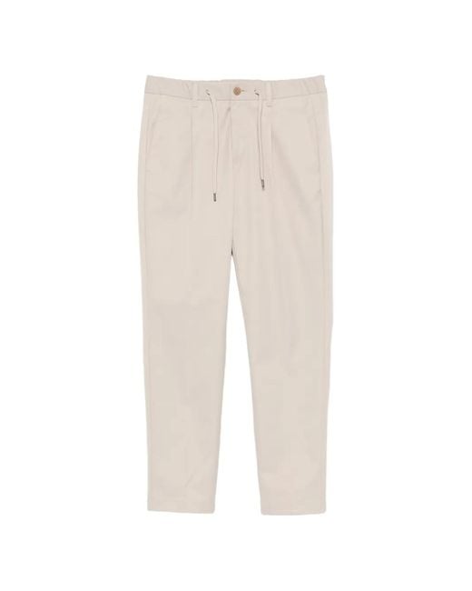 Herno White Drawstring Pleated Trousers for men