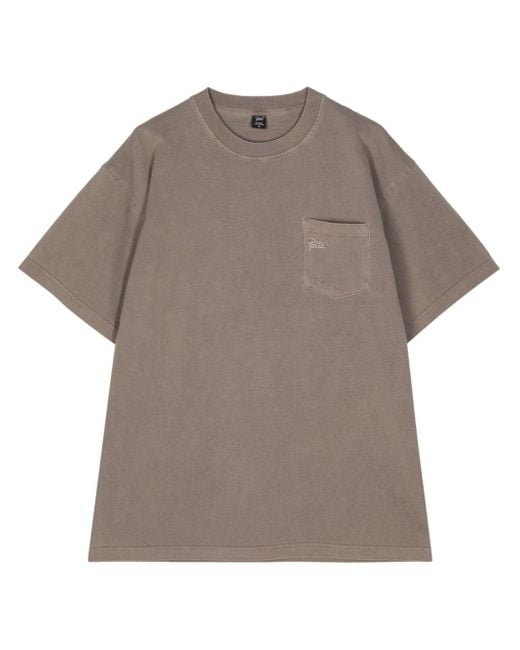 PATTA Gray Patch-pocket Cotton T-shirt for men
