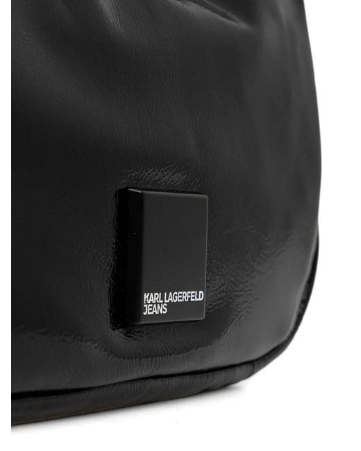 Karl Lagerfeld Black Logo Strap Satchel